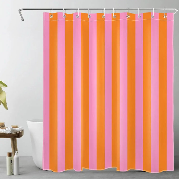 Boho Striped Fabric Shower Curtain - Stripelight