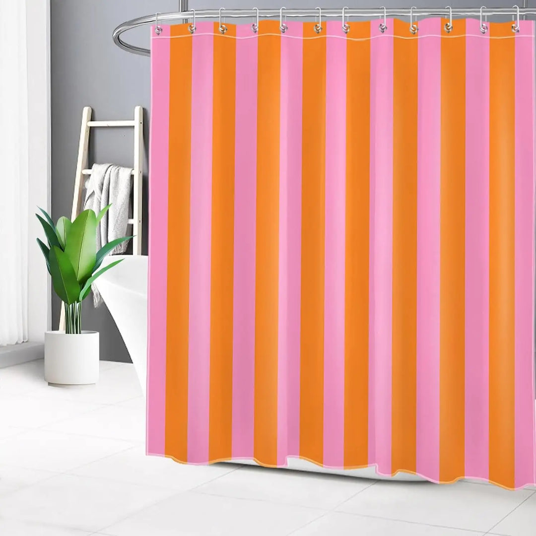 Boho Striped Fabric Shower Curtain - Stripelight
