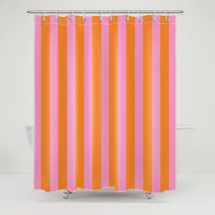 Boho Striped Fabric Shower Curtain - Stripelight
