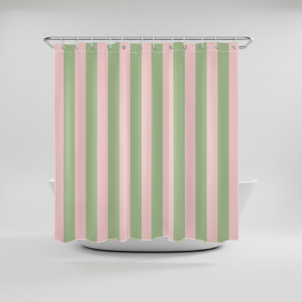 Boho Striped Fabric Shower Curtain - Stripelight