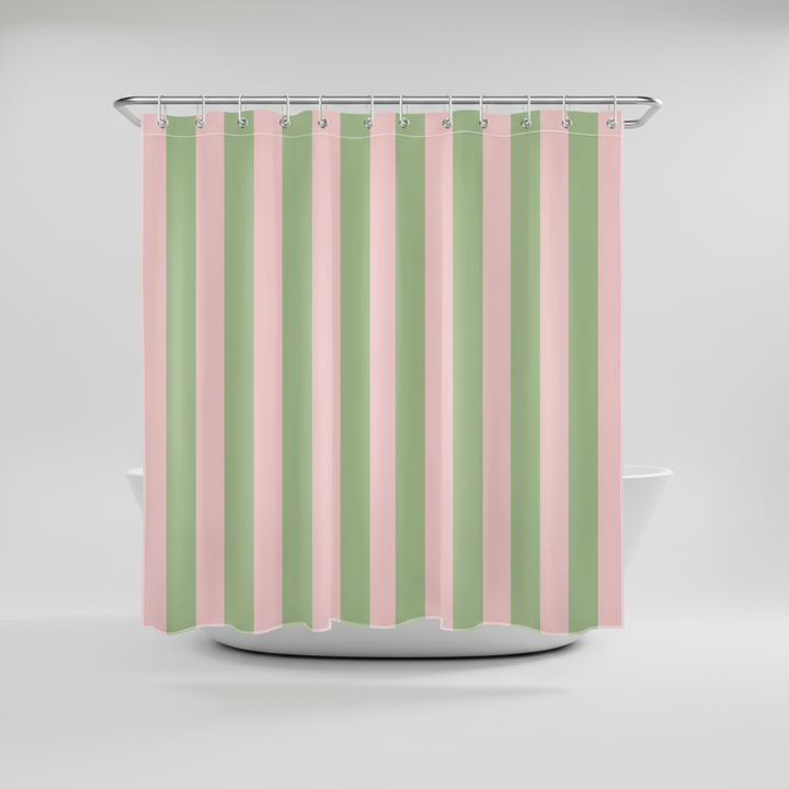 Boho Striped Fabric Shower Curtain - Stripelight