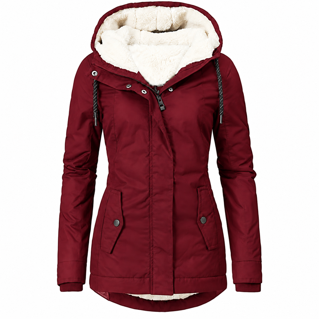Women's Long Waterproof Winter Coat – Hooded, Warm Lining, Casual for Cold Weather