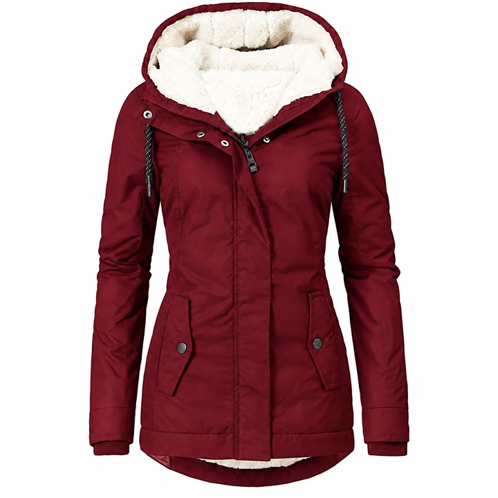 Women's Long Waterproof Winter Coat – Hooded, Warm Lining, Casual for Cold Weather