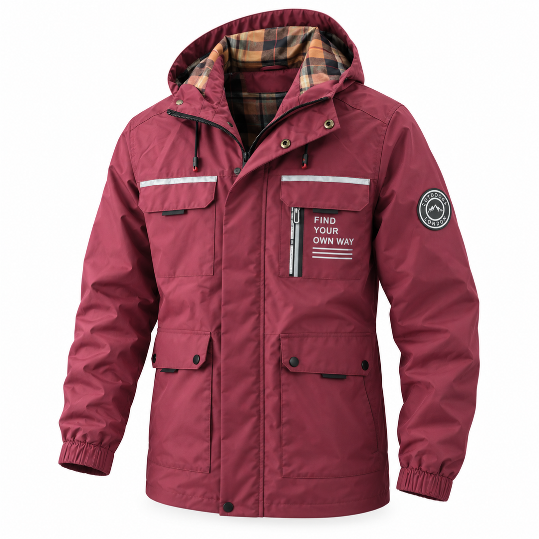 Men's Waterproof Winter Coat with Hood and Lined Interior