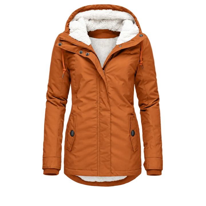 Women's Long Waterproof Winter Coat – Hooded, Warm Lining, Casual for Cold Weather