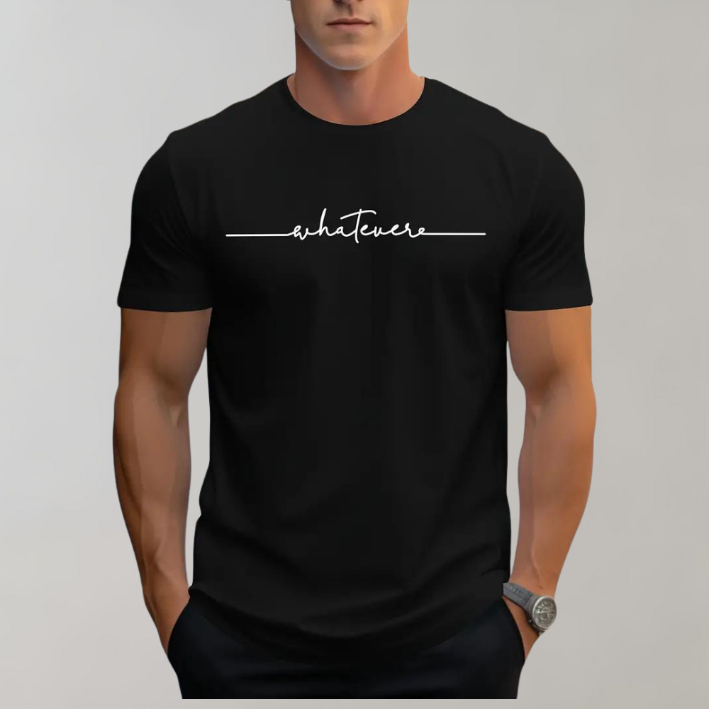 Casual Men’s T-Shirt with Crew Neck and Minimalist Print