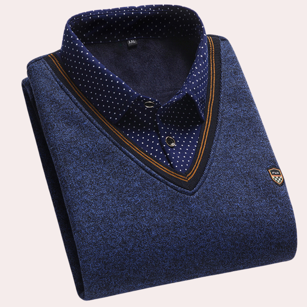 Men's Sweater with Shirt Collar – Victor