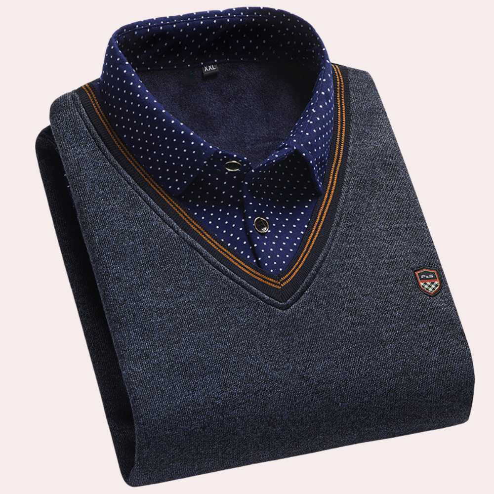 Men's Sweater with Shirt Collar – Victor