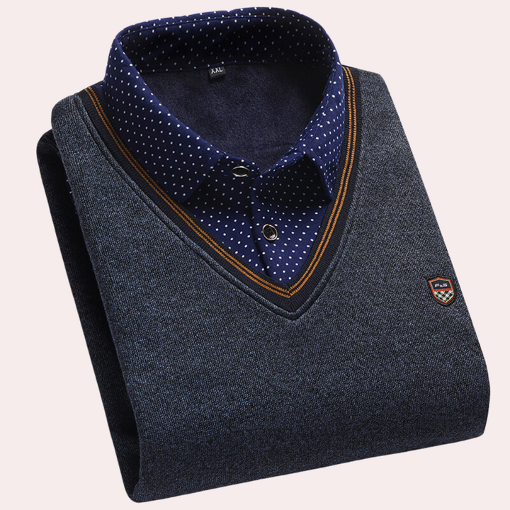 Men's Sweater with Shirt Collar – Victor