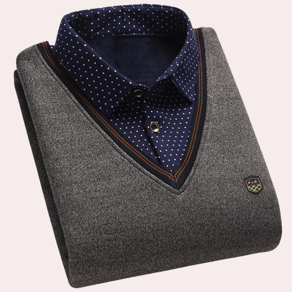 Men's Sweater with Shirt Collar – Victor