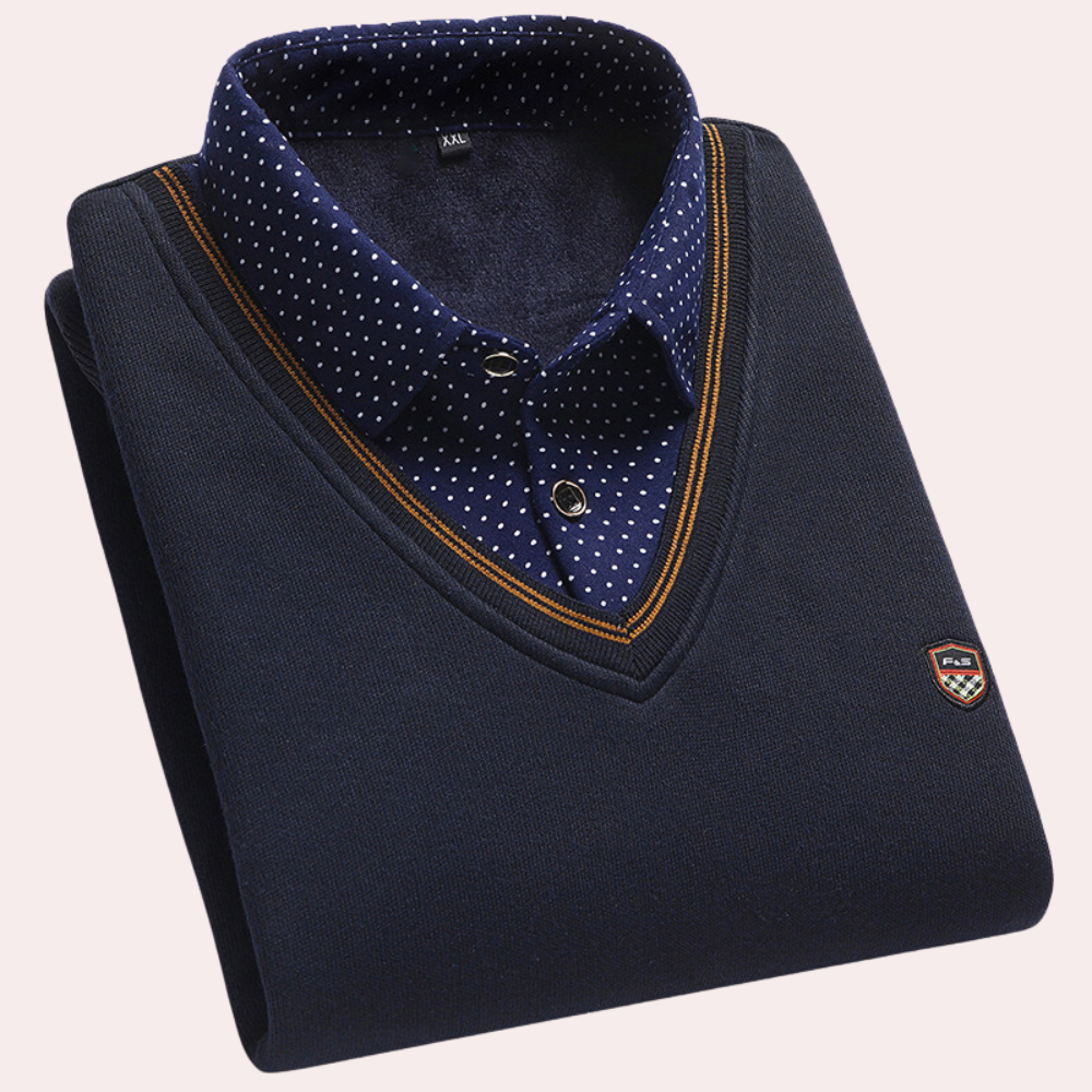 Men's Sweater with Shirt Collar – Victor