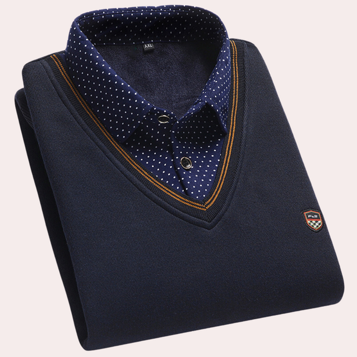 Men's Sweater with Shirt Collar – Victor