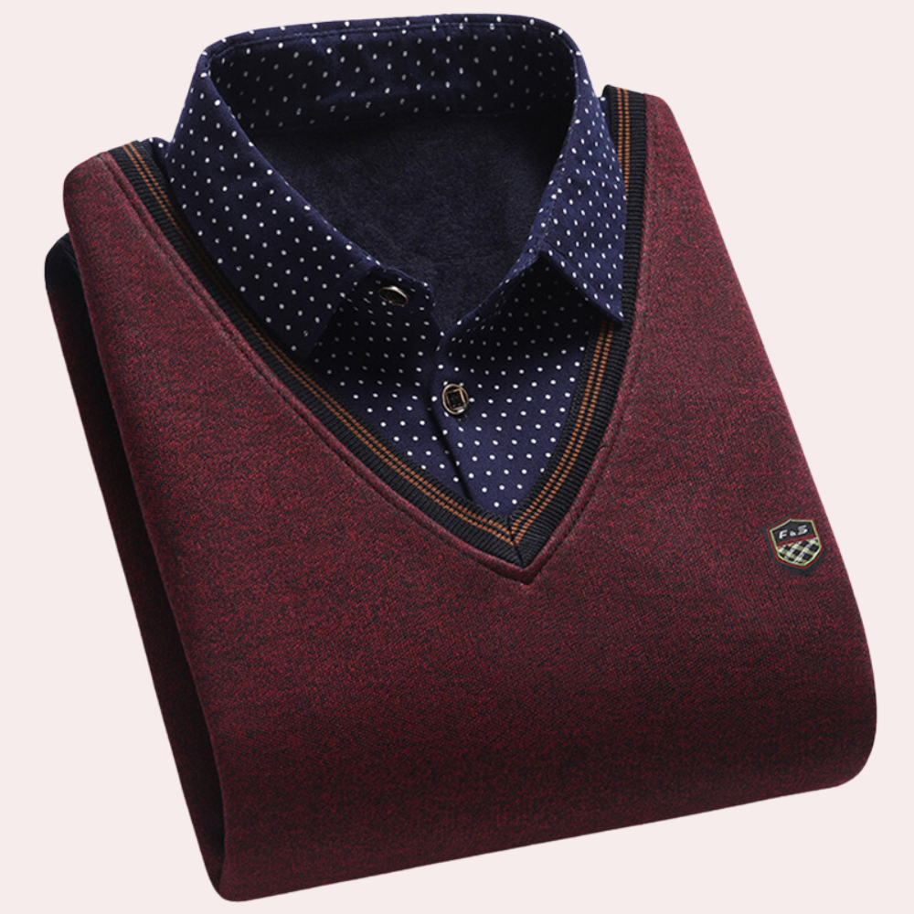 Men's Sweater with Shirt Collar – Victor
