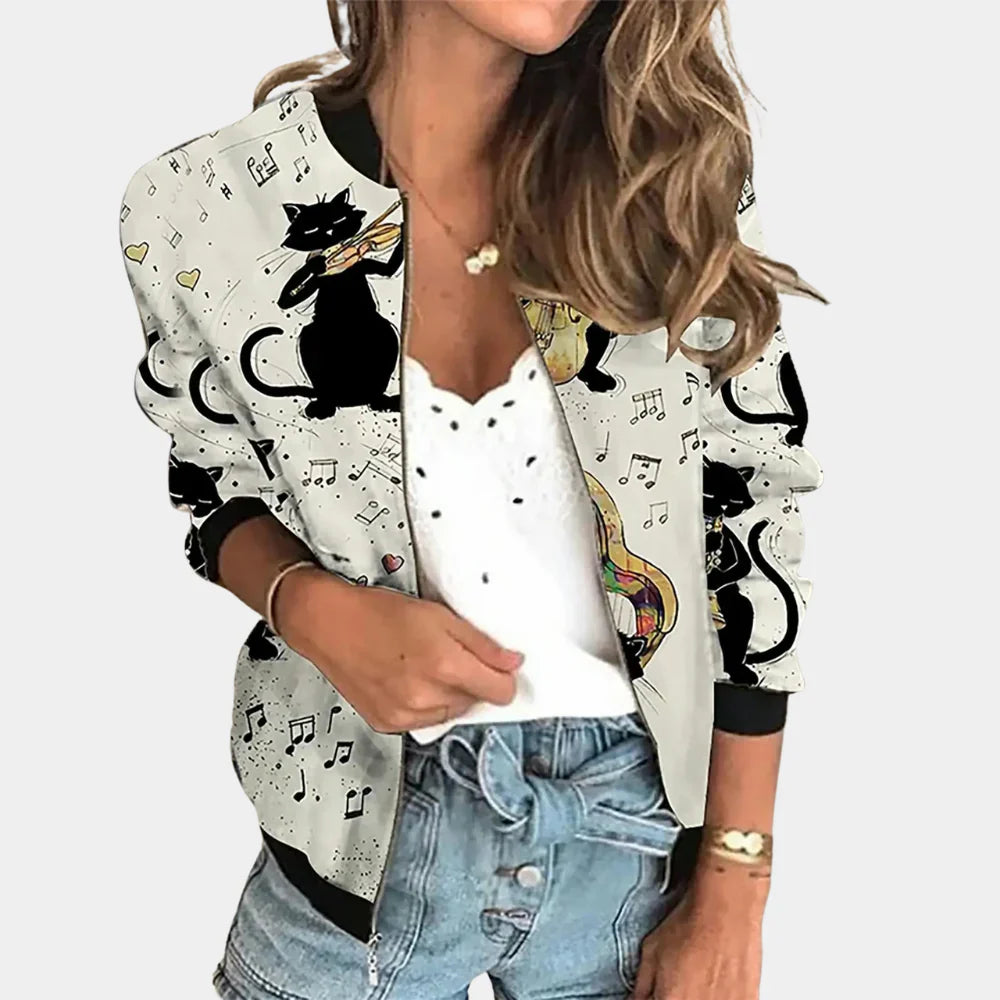 Trendy Printed Jacket with Floral Design