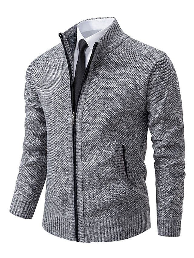 Men's Zip-Up Cardigan | Warm and Comfortable, Regular Fit