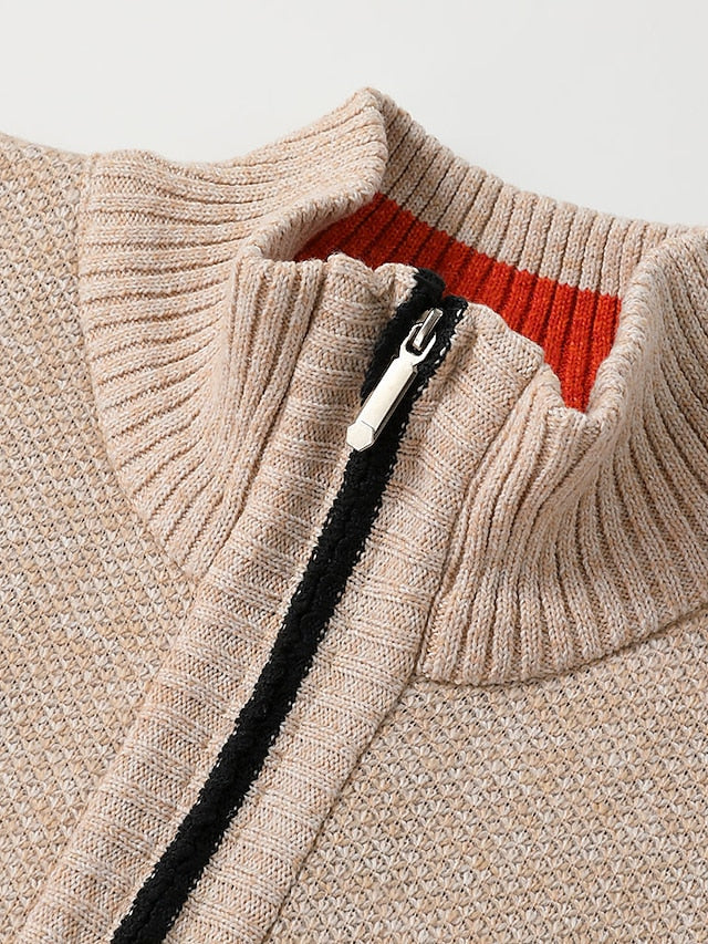 Men's Zip-Up Cardigan | Warm and Comfortable, Regular Fit