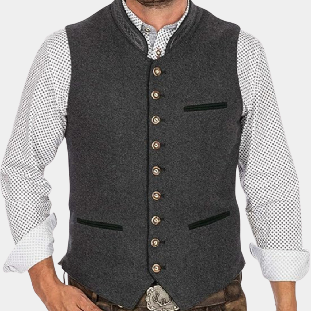 Classic Gray Men's Waistcoat - Boris