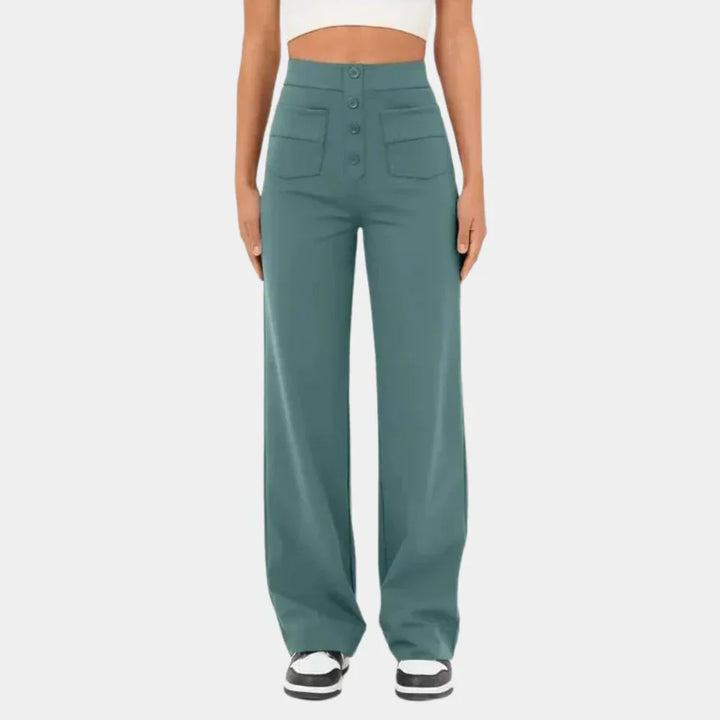 High-Waisted Straight-Leg Trousers for Women
