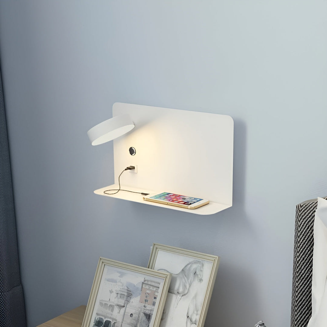 LED Wall Lamp with USB Charger and Switch - GlowPort