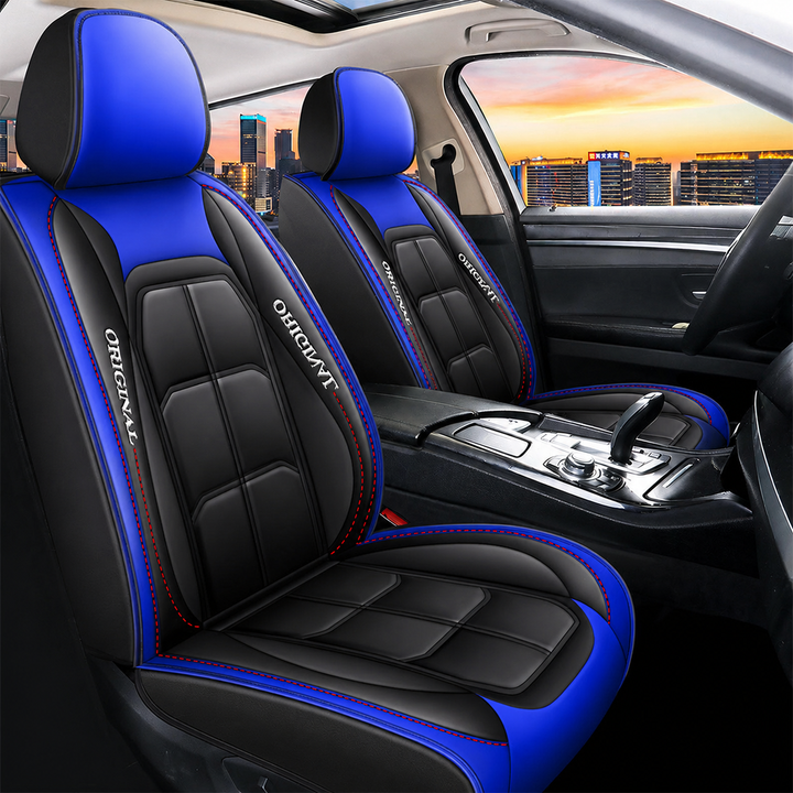 Car Front Seat Covers, 2-Piece PU Leather Set with Universal Fit