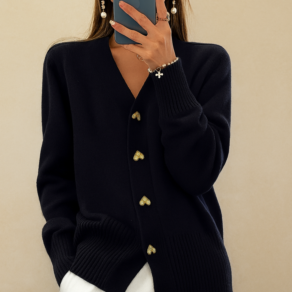 Cozy V Neck Knitted Cardigan