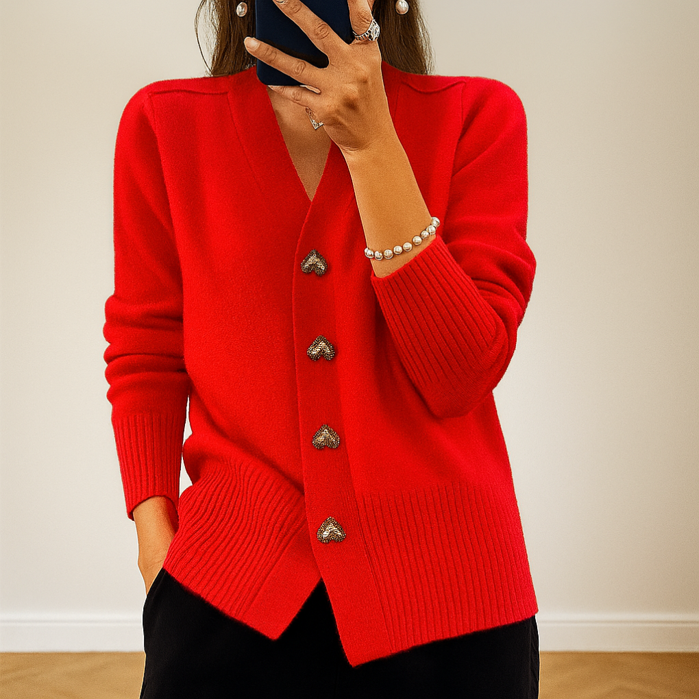 Cozy V Neck Knitted Cardigan