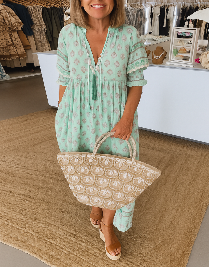 Bohemian Lantern Sleeve Dress