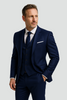 Men's Slim-Fit Formal Three-Piece Suit with Waistcoat