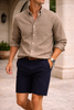 Men's Cotton Shirt with Button-Down Collar for an Everyday Smart-Casual Look