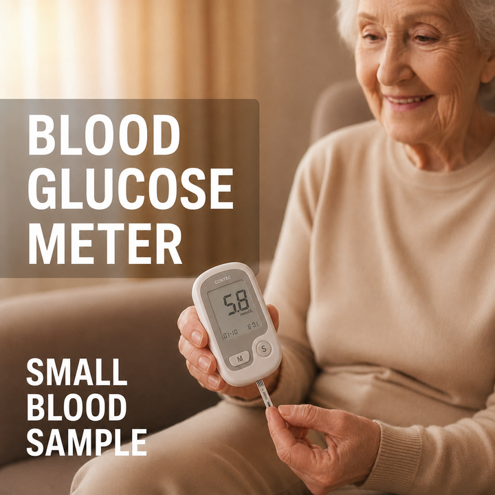 Blood Glucose Monitor Non-Painful Fingertip Portable Digital Display