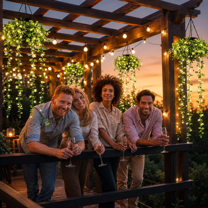 Solar ivy fairy lights for garden decoration