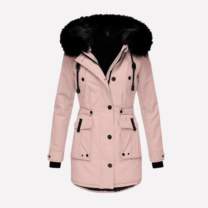 Women’s Parka coat with Hood and Flap Pockets