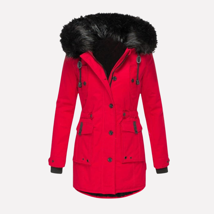 Women’s Parka coat with Hood and Flap Pockets