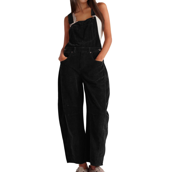 Women's Wide-Leg Corduroy Overalls – Casual Utility Jumpsuit