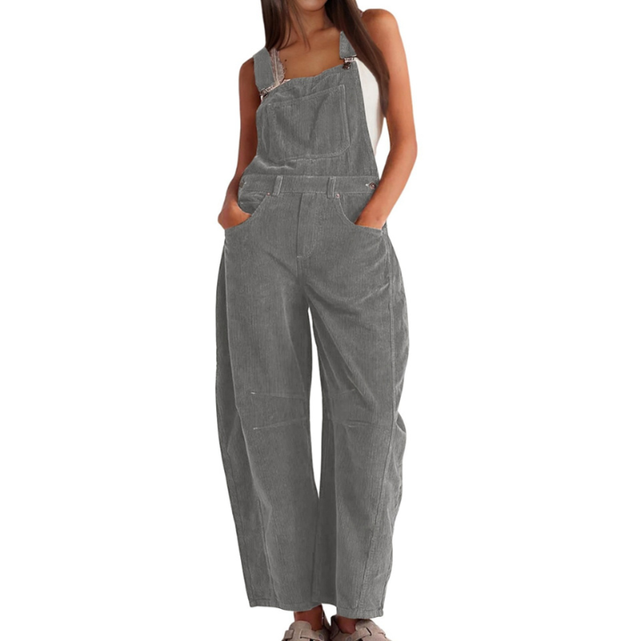 Women's Wide-Leg Corduroy Overalls – Casual Utility Jumpsuit