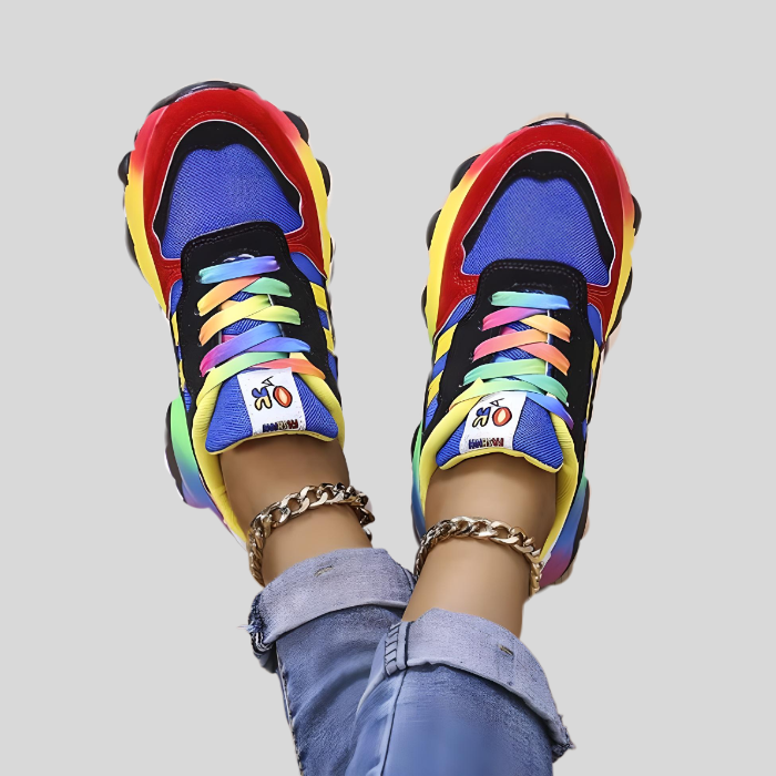 Classy - Multicoloured Lace-Up Running Shoes