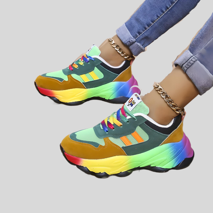 Classy - Multicoloured Lace-Up Running Shoes