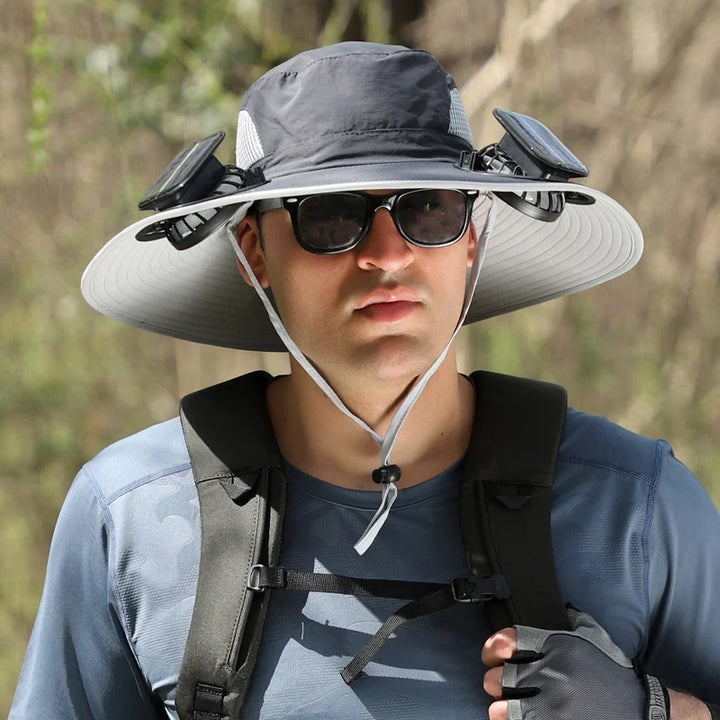 SunAura Solar Cooling Hat | Adjustable Dual-Power Cooling Hat with UV Protection