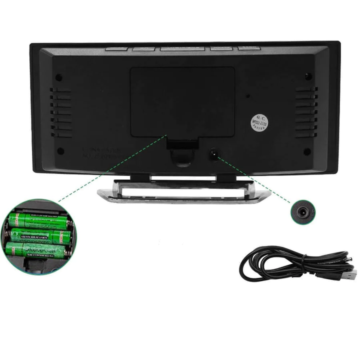 Digital Alarm Clock | Curved LED Mirror Display | Automatic Brightness Adjustment
