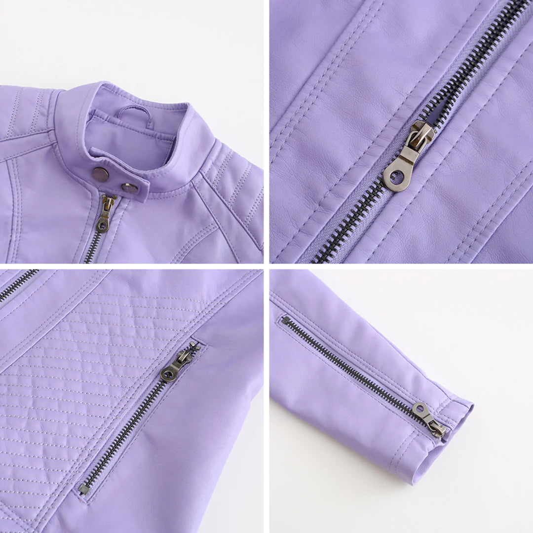 Stylish Faux Leather Women's Jacket