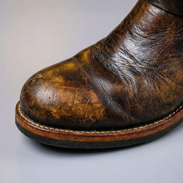 Men's Genuine Leather Engineer Boots with Buckle – Calf-High, for Fall and Winter