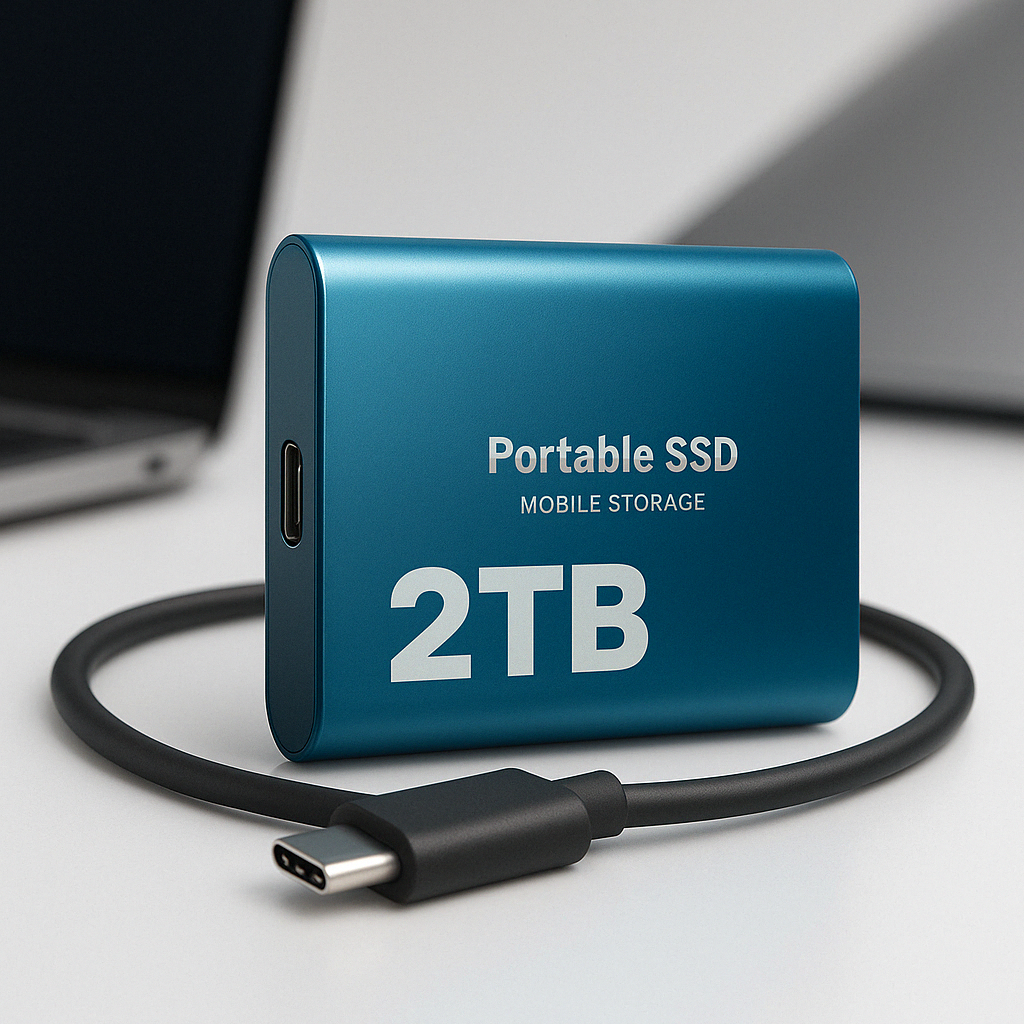 External 2 TB SSD, Fast Storage, Portable USB-C Drive