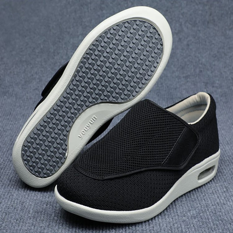 Wide Everyday Shoes with Hook-and-Loop Fastening – ComfortEase