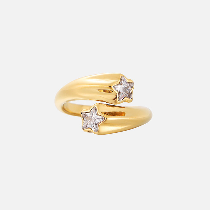 Star Ring – Adjustable Gold Wrap Ring with Star