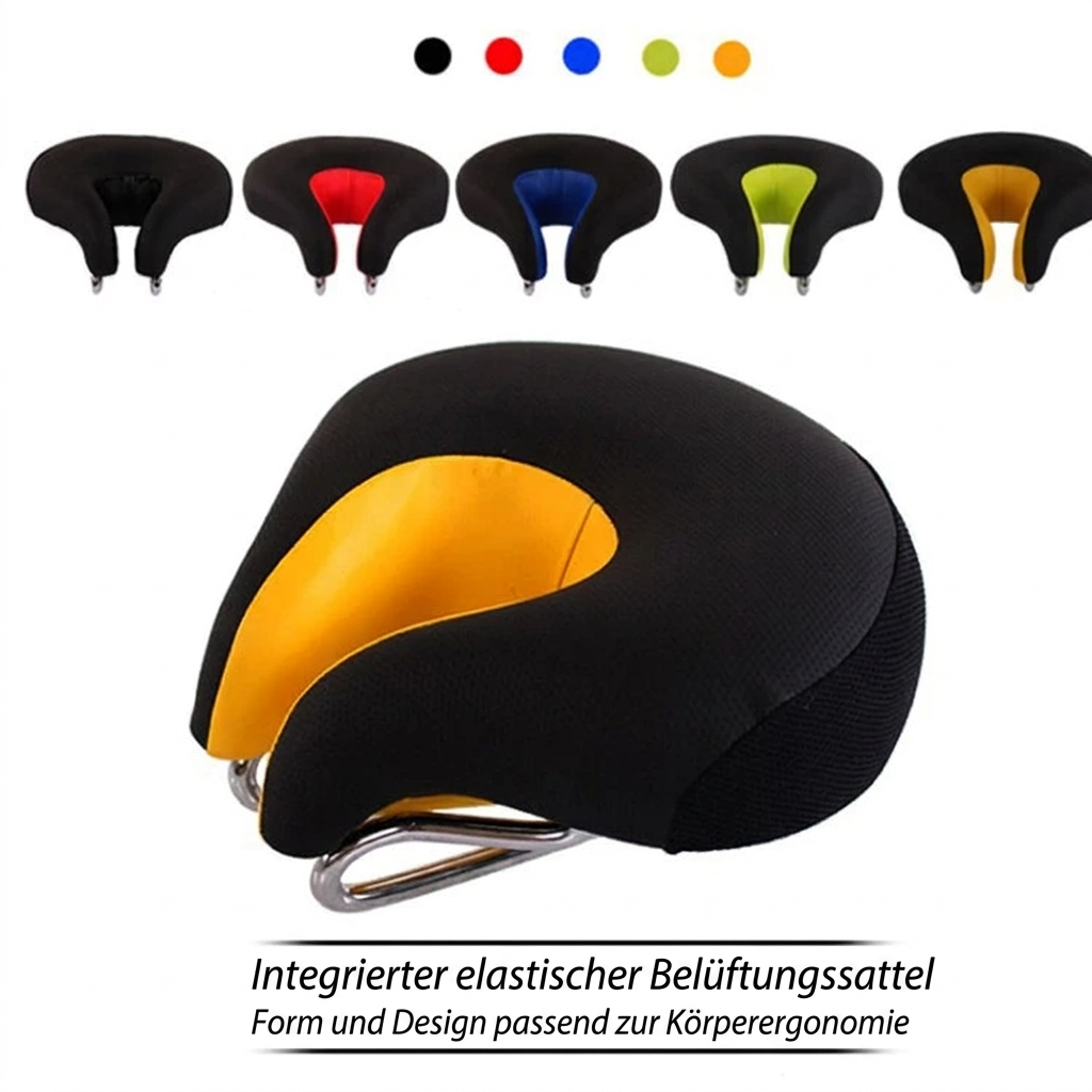 Noseless Mountain Bike Saddle | Ergonomic Padded Seat | Pressure Relief