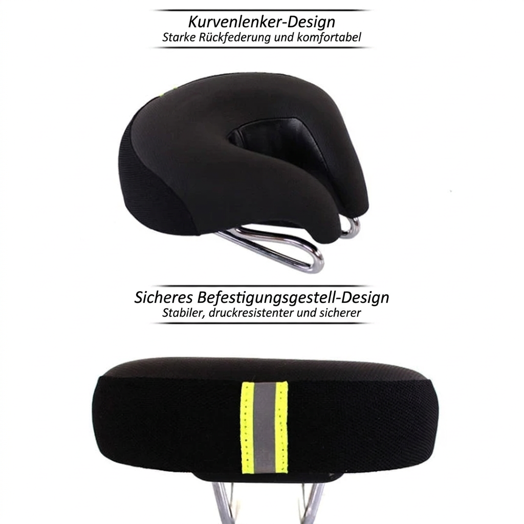 Noseless Mountain Bike Saddle | Ergonomic Padded Seat | Pressure Relief