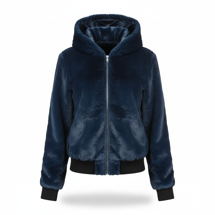 Fluffy Hooded Cardigan - Christina