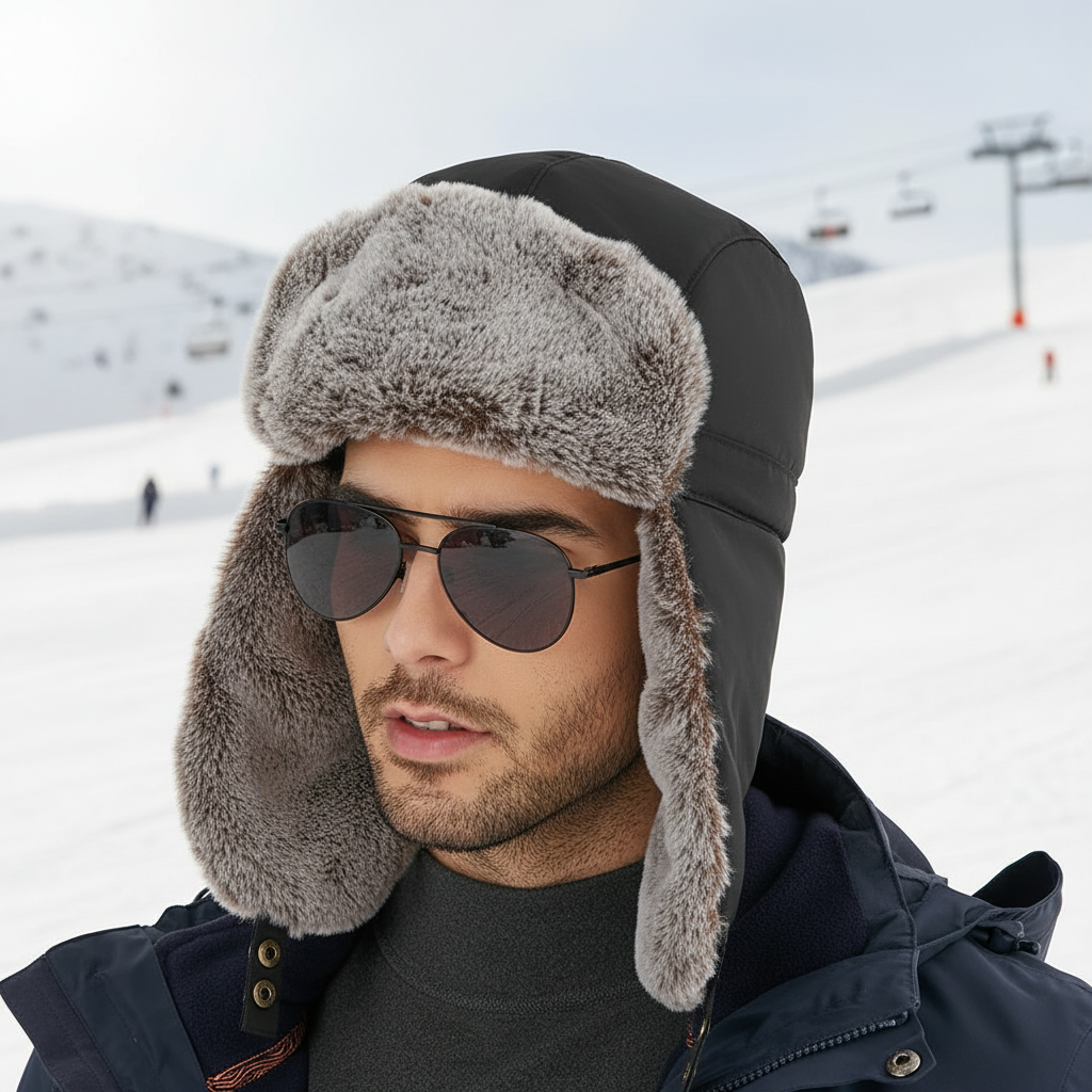 Lined Winter Hat with Ear Flaps - AlpineFleece