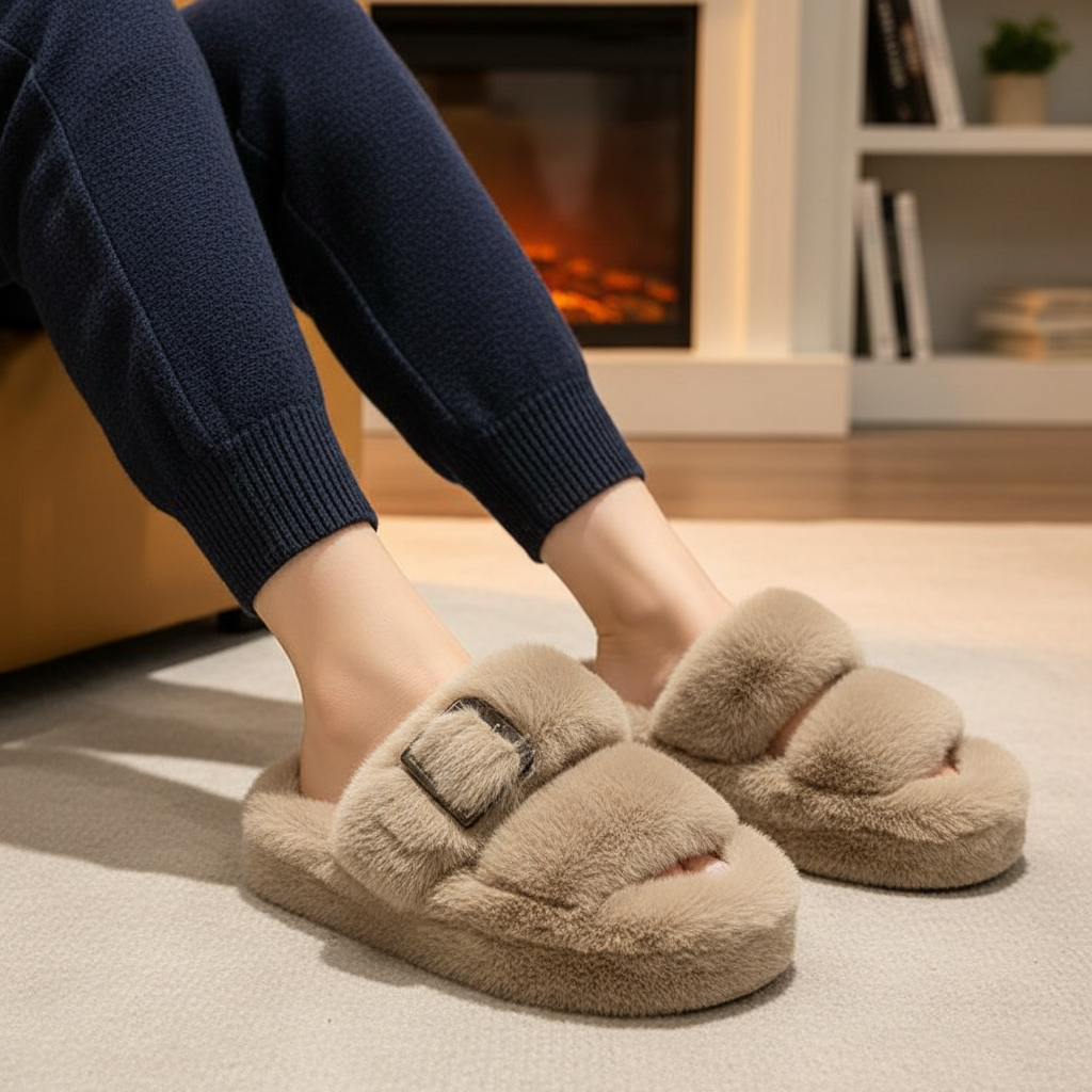 Lined Fluffy Slippers - WarmFluff