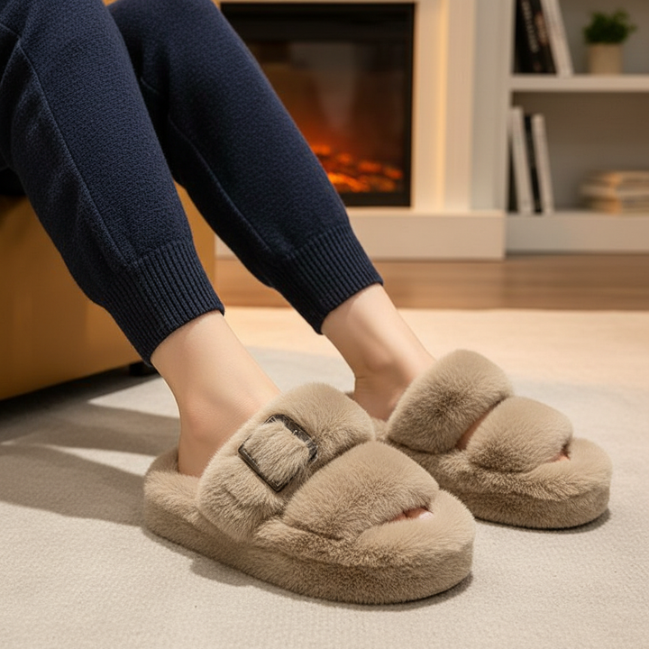 Lined Fluffy Slippers - WarmFluff